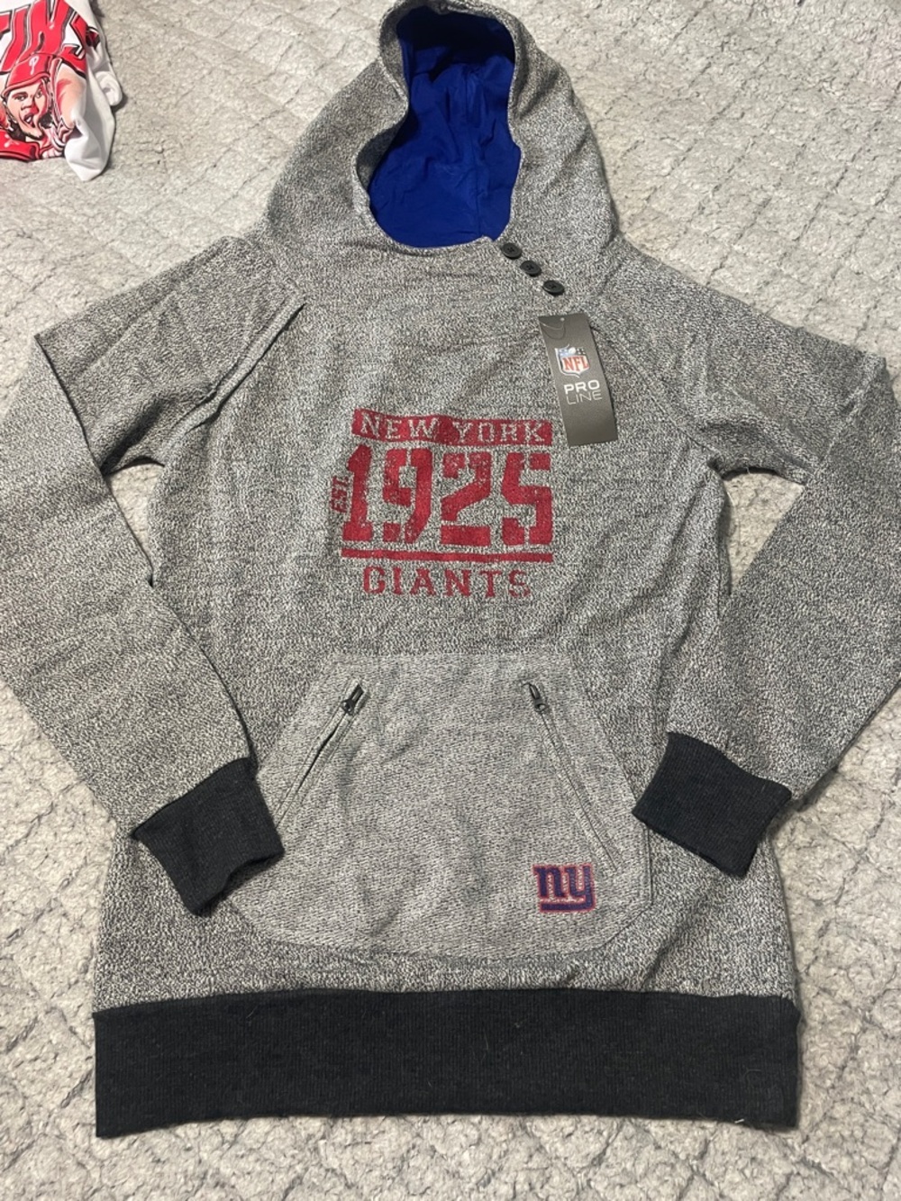 NFL Pro Line New York Giants Gray Pullover Hoodie